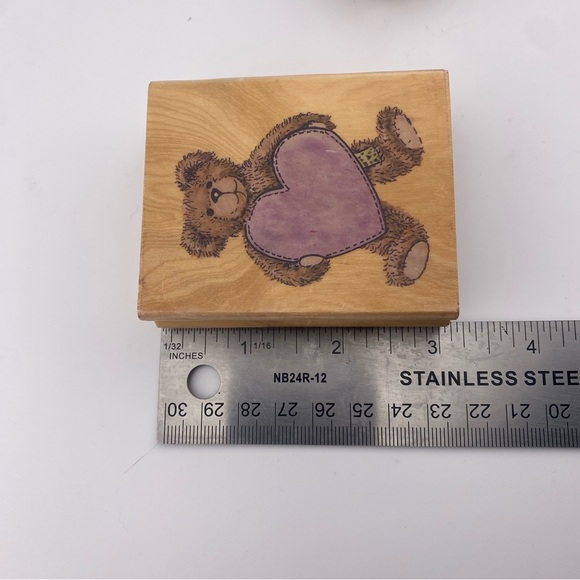 Lot of 3 Teddy Bear Wood Mounted Stamps - Picture 6 of 9